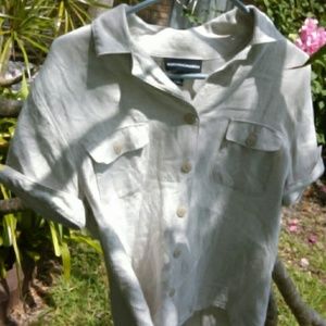 Blouse short sleeve tan